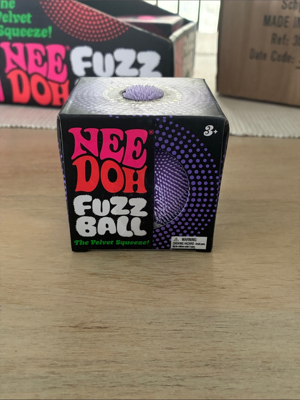 Authentic NeeDoh Fuzz Ball Velvet Squeeze Toy - Purple